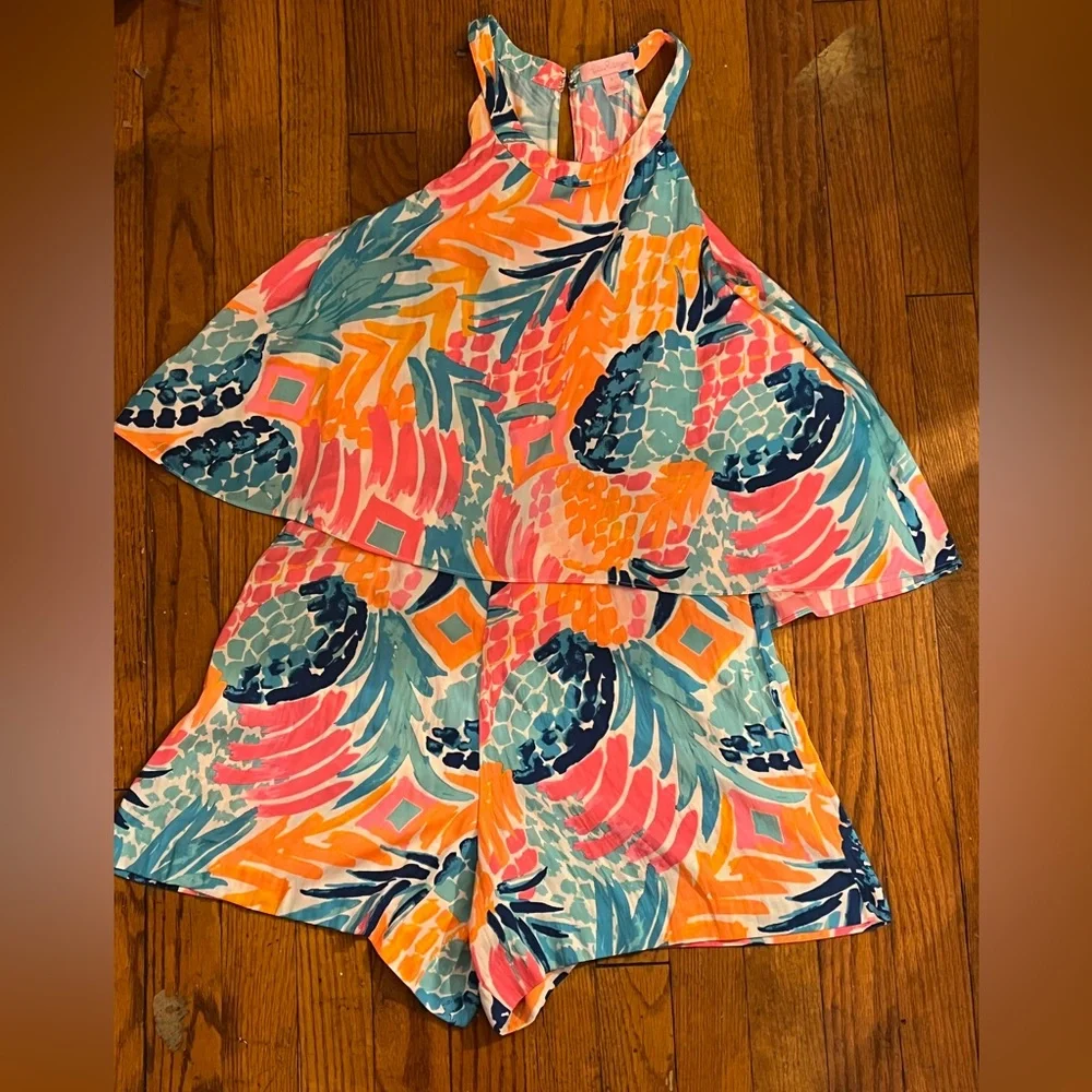 Lilly Pulitzer Pink and Blue Kids Romper - Picture 1 of 17